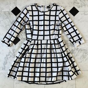 K by Kersh White & Black Grid Print Dress